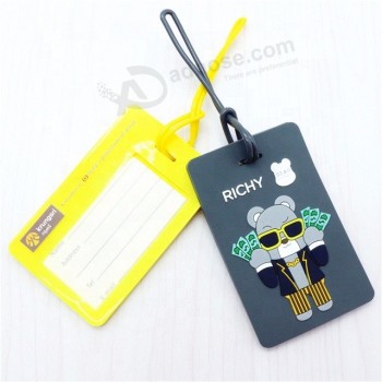 Souple PVC Dessin animé Avion Voyage Valise Bagages Nom Tag