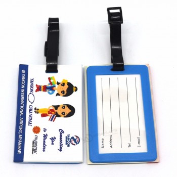 LOGO Embossed Soft PVC Luggage Tag Sublimation Blank For Travel