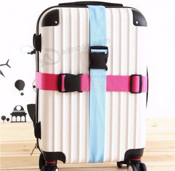 Custom durable plain color nylon luggage straps with Detach Buckle