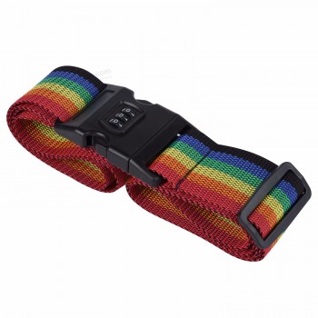 cinto mala arco-íris, cinto bagagem com design arco-íris, cinto de impressão a cores