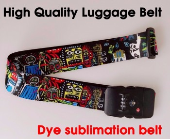cinturón de equipaje de sublimación de tinta de alta calidad, cinturón de equipaje personalizado, cinturón de equipaje promocional