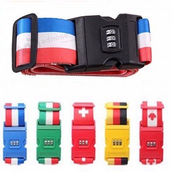 cinturón de equipaje de la bandera de francia, cinturón de equipaje de viaje, cinturón de equipaje de impresión de regalos promocionales