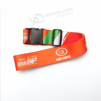 cinturón de equipaje personalizado con logotipo de sublimación ajustable con hebilla de plástico