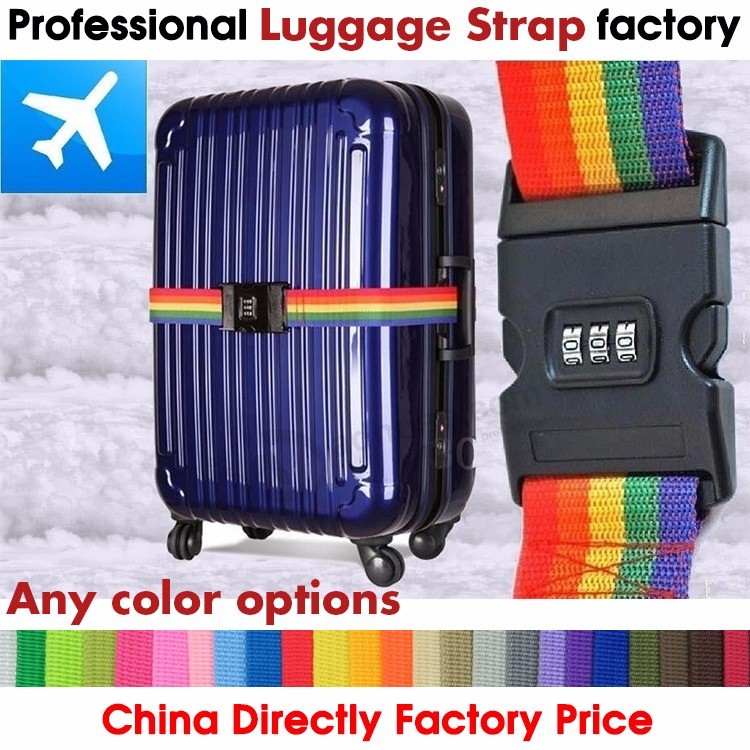 Cinturón de equipaje con impresión reflectante, correa de equipaje con logotipo tejido