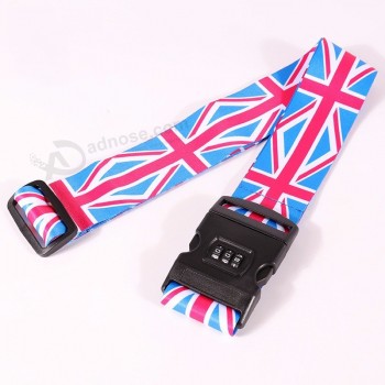 Cintura portabagagli bandiera nazionale britannica, cintura portabagagli con chiusura numerica, cintura portabagagli stampa, cinturini bagaglio travelpro regalo promozionale