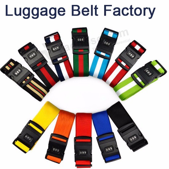 Cinturón de equipaje con logotipo de impresión reflectante, correa de luaage, cinturón promocional