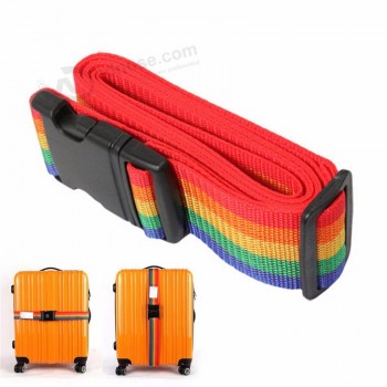 mochila de equipaje de viaje de nylon ajustable Bolsa de equipaje correas de maleta equipaje cinturón de arco iris cinturón de equipaje