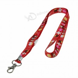 Fabrik benutzerdefinierte Polyester Candy Stripe Lanyard für Schlüssel