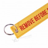 Remove Before Flight Key ring Keychains OEM Chains For Aviation Gifts Jewelry Key Fob Orange Embroidery Keyhoder KeyRing