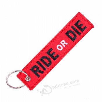 3 PCS/LOT RIDE OR DIE Porte-clés pour voitures Mode Porte-clés Porte-clés pour moto Porte-clés Broderie Porte-clés Bijoux llavero