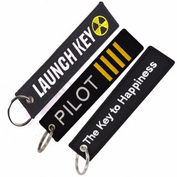 pilot sleutelhanger voor luchtvaart geschenken aangepaste sleutelhanger veiligheidstags label stitch keychian keyring pilot tags llavero aviacion
