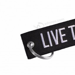 3PC / lot leben, um keychain für Motorräder und weiße Buchstaben emboridery ATV keychain csutoize Schlüsselring Schlüsselhalterschmucksachen der Autos zu sterben