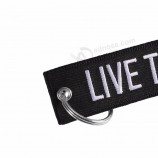 3PC / lot live to die sleutelhanger voor motorfietsen en auto's witte letters emboridery ATV sleutelhanger csutoize sleutelhanger sleutelhanger sieraden