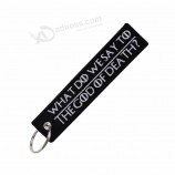 3 stks / partij wat ZEGGEN WE AAN DE GOD VAN death sleutelhangers voor motorfietsen borduurwerk OEM sleutelhanger cool motorfietsen sleutelhangers sieraden
