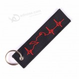 3 STKS / PARTIJ mode biker hartslag sleutelhanger voor motorfietsen en auto borduurwerk sleutelhangers groothandel modieuze ketting sleutelhanger