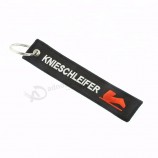fabriek direct promotionele nieuwigheid personaliseren katoenen borduurwerk sleutelhanger / sleutelhanger