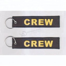 Cheap custom flight embroidered keychain for airbus promotion gift