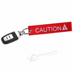Red Schlüsselanhänger Halter für Autos und Motorräder 1PC 13x2.8cm Vorsicht Brief Schlüsselbund Ring für Autos Schlüsselanhänger Modeschmuck