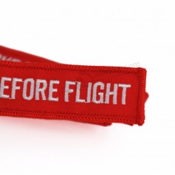 5 PCS/LOT Remove Before Flight Key Chain Ring For Aviation Gifts Custom Keychains Luggage Tags Stitch Keychains Chaveiro