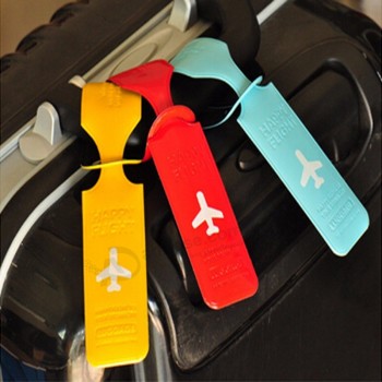 PVC 귀여운 여행 수화물 상표는 여행 가방 ID 이름 주소 꼬리표를 끈으로 묶습니다