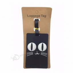 Silica Gel Cats Luggage Tags Travel Accessories PVC Soft Plastic Holder Straps Portable Label etichetta valigia Label viaje