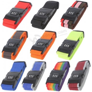 Nouveau Réglable Voyage Bagages Mot de Passe Serrure Nylon Ceinture Sangle Bande Multicolore