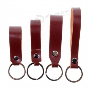 Porte-clés en cuir personnalisé estampillé à la main teint à la main porte-clés