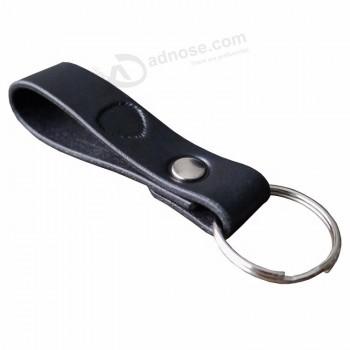 Clé en cuir personnalisée personnalisée Porte-clés coordonnés noirs Porte-clés en cuir marron