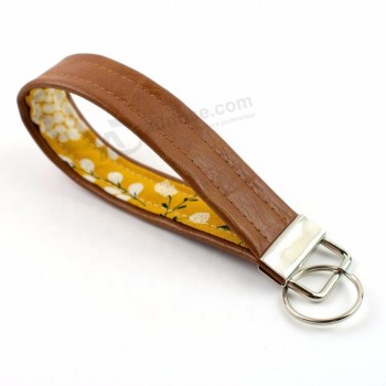 Porte-clés en simili cuir Imprimé floral Porte-clés Dragonne