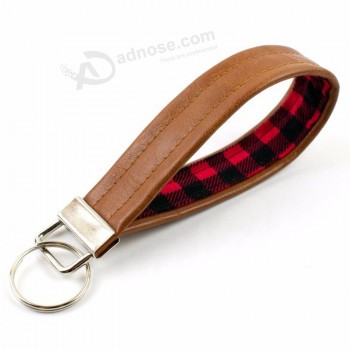 Bracelet en tissu simili cuir porte-clés cadeau rustique