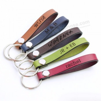 Porte-clés de voiture en métal avec logo personnalisé Porte-clés en cuir PU vierge