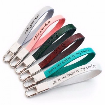 Porte-clés en cuir véritable de forme personnalisée pour la décoration