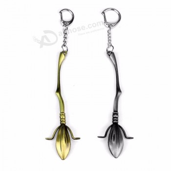 Movie Broom Flying Firebolt Keychain Film  Bag Keychians Classic Metal Gifts For Kids Fans