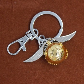 Movie Golden Snitch Keychain Film Bag Keychians  Classic Metal Gifts For Kids Fans