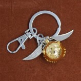 movie golden snitch keychain film Bag keychians  classic metal gifts For kids fans