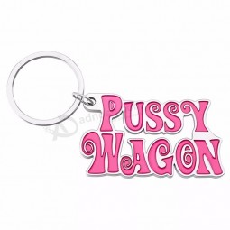 Movie Kill Bill Vol.1 Pussy Wagon Keychain Film Bag Keychians Classic Metal Gifts For Kids Fans