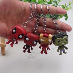 Movie Super Hero Iron man Spiderman Hulk Deadpool PVC Keychain Bag Gifts Kids Party Classic Film For Fans