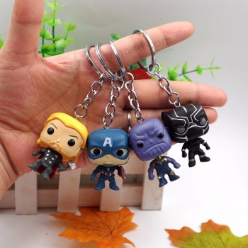 Movie Super Hero Thor Captain America Thanos Black Panther PVC Keychain Bag Avengers Gifts Kids Party Classic Film For Fans