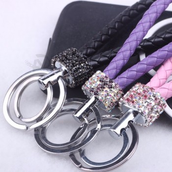 Bon marché! Double boucle strass cristal porte-clés créatif 2019 nouveau porte-clés sac à main sac à dos sac à dos pendentif 21Colors