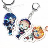 No MOQ cheap OEM custom vograce various cartoon anime acrylic keychains printing plastic transparent hologram keychains as gift