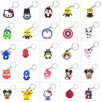 Anime Silicone Porte-clés llaveros Porte-clés bague Sac Breloque Porte-clés porte clef marvel llavero stitch chaveiro bonjour chat kitty