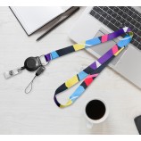 Pas de MOQ Impression de haute qualité Longe personnalisée pour badge d’identification rétractable Enroulements cordon de sangle de cou pour téléphones Gym Hang Rope