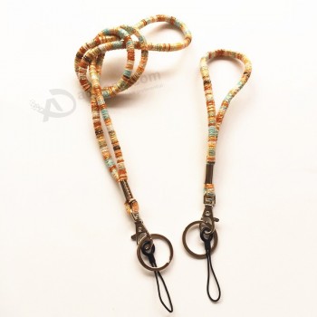 Printing PU leather Lanyard Keychain Necklace and Hand Wrist Keychain for Keys