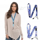 Fleur imprimée dessin animé lanière sangle pour téléphone portable clés ID porte-badge clé USB