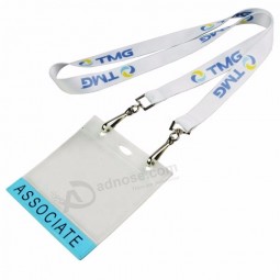 factory neck lanyards ID badge holder lanyard with plastic holder