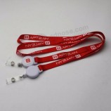 cordão de crachá personalizado com suporte de bobina de crachá