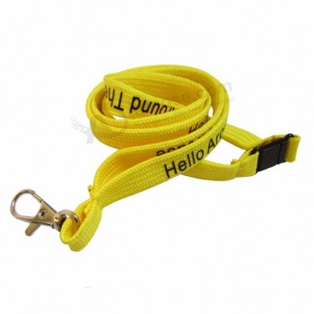 Vente en gros bon marché personnalisé imprimé lanières en polyester pour clé avec clips