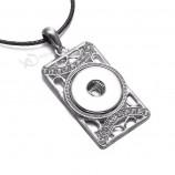 Collier pendentif en cuir corde Snap Fit DIY 18mm Snap Buttons Charm Jewelry pour les femmes