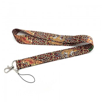 fashion leopard print lanyard For Key holder necklace
