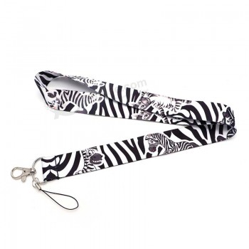 Cartoon Zebra Lanyard For Keychain